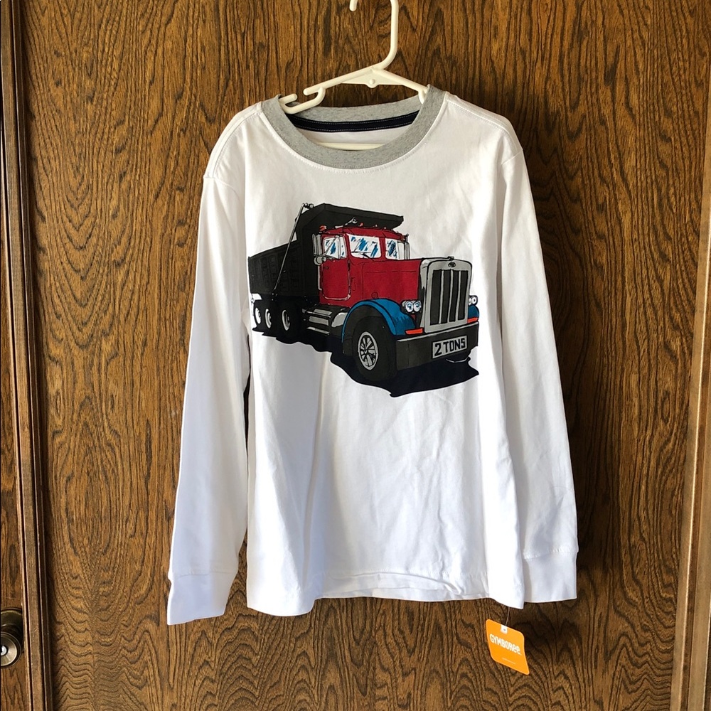 Gymboree White Long Sleeve Tee with Red Truck